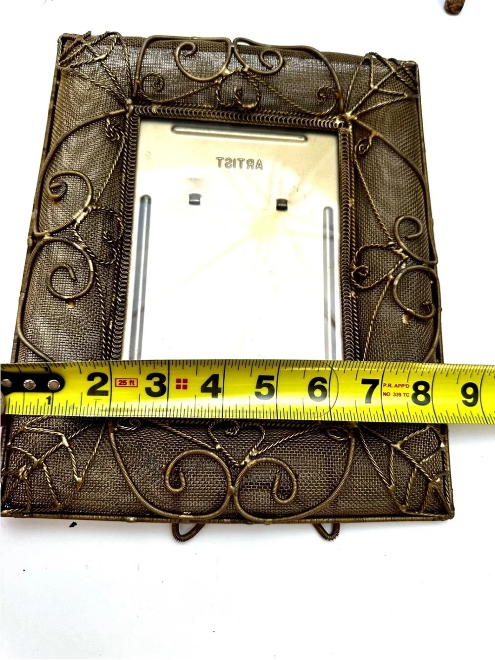 VTG Gold Tone Mesh Photo Frame 8.5 X 10.5 HOLLYWOOD REGENCY VICTORIAN ORNATE
